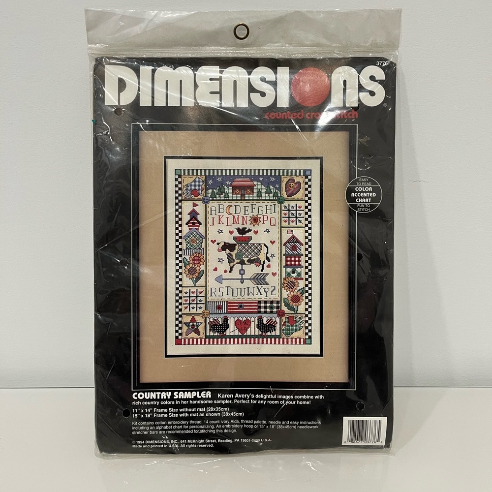 Dimensions Karen Avery Counted Cross Stitch Kit "Country Sampler" Unopened #3776